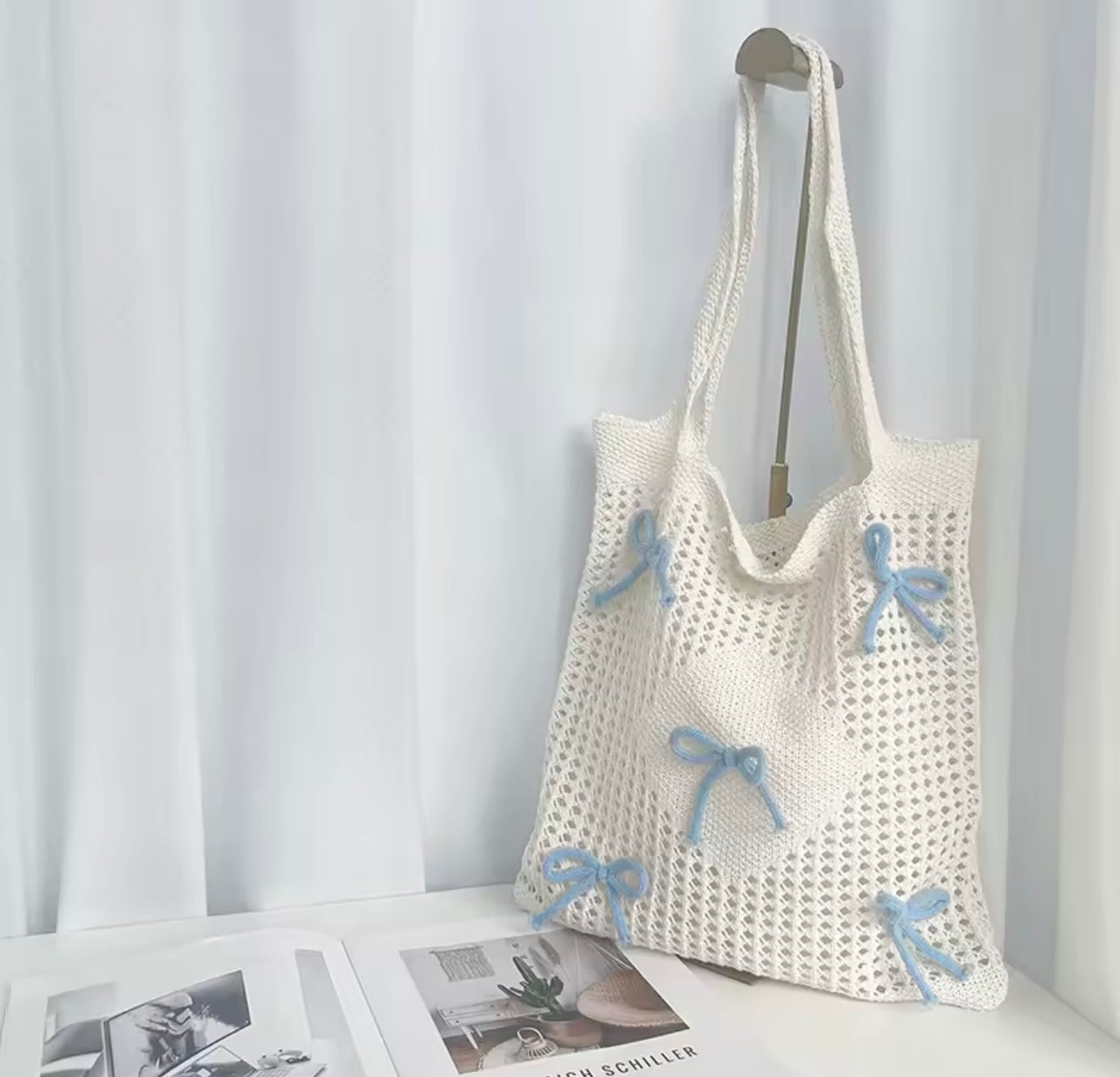 Pink & Blue bows Tote Bag