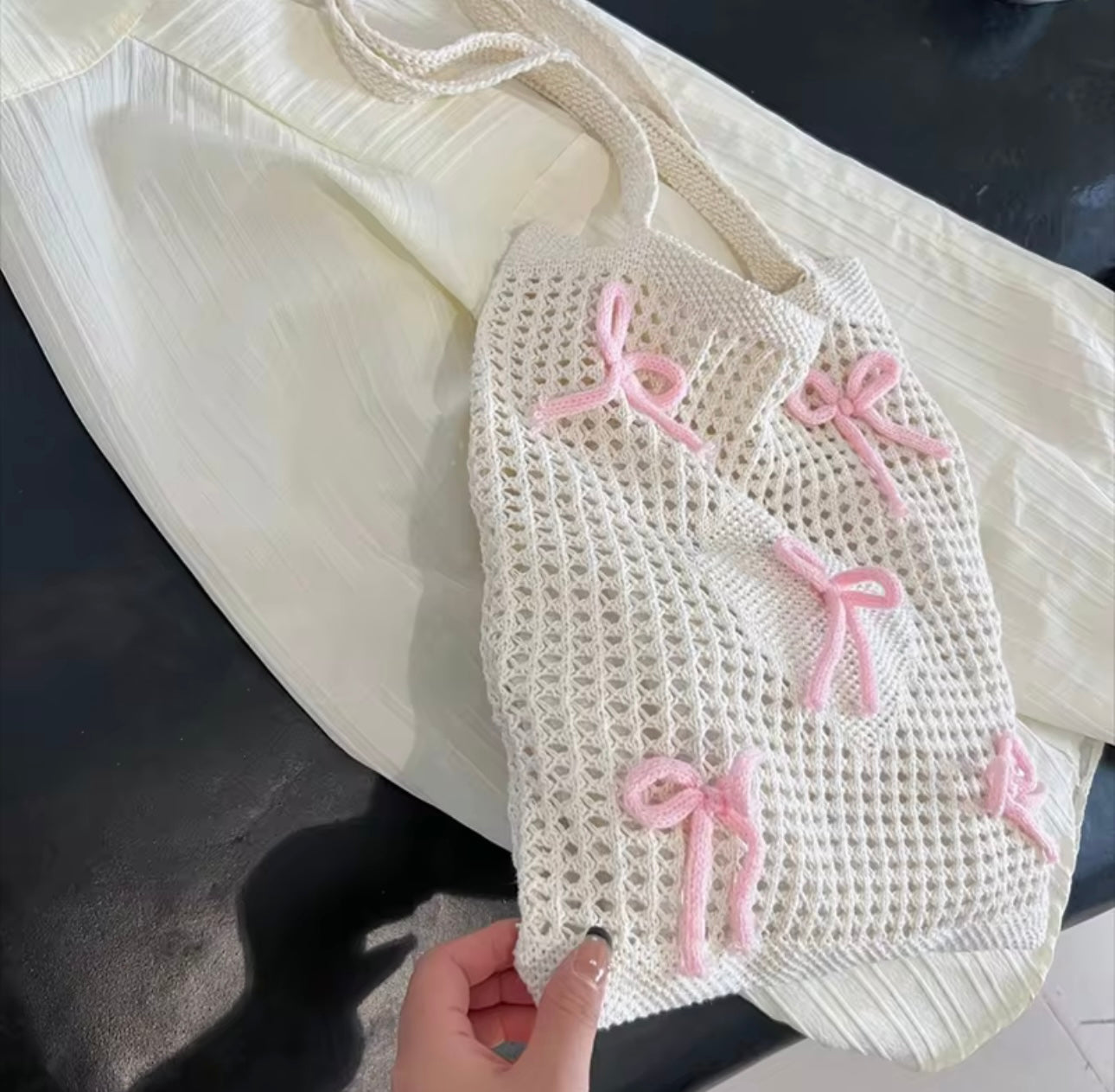 Pink & Blue bows Tote Bag