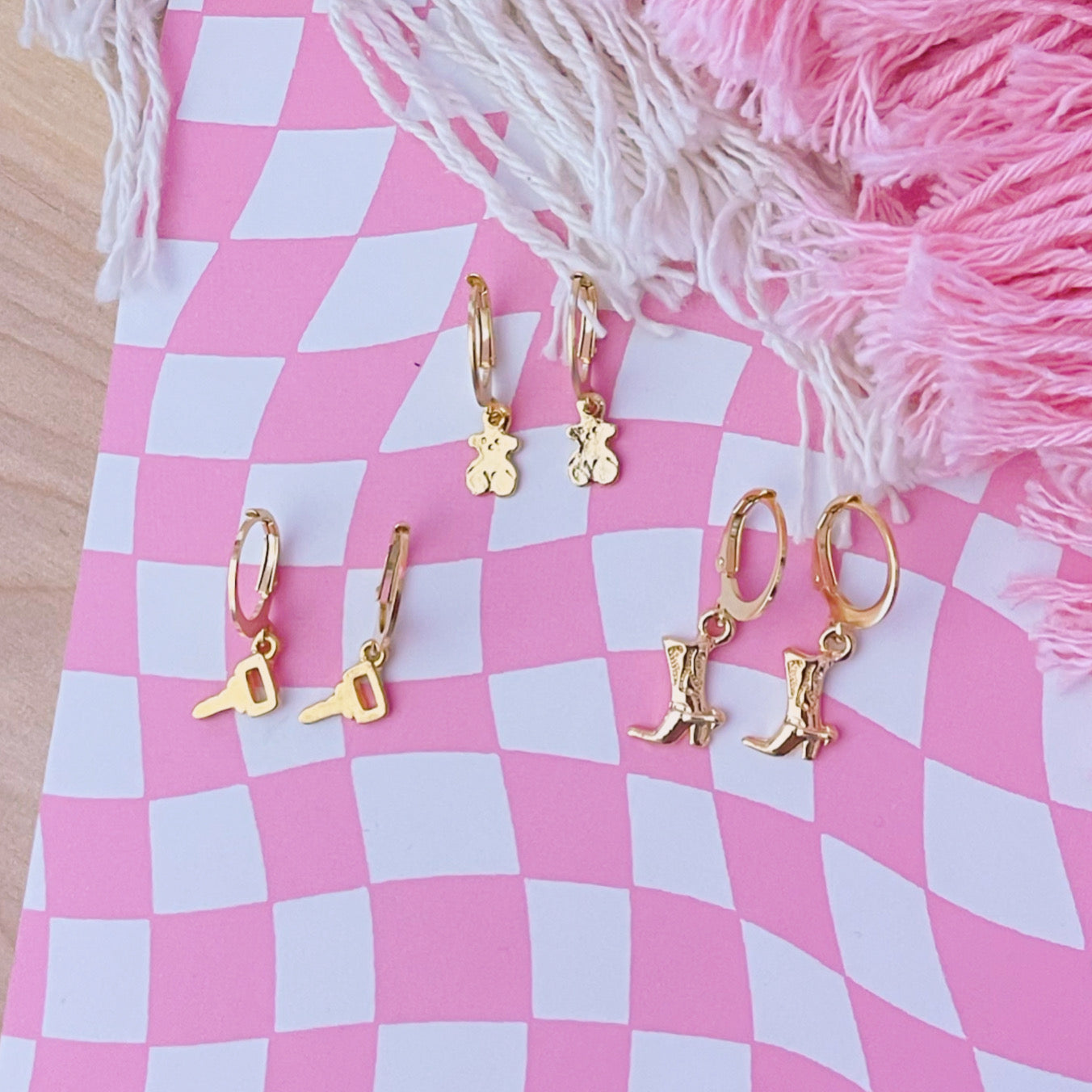 Boot & key & Bear Earrings