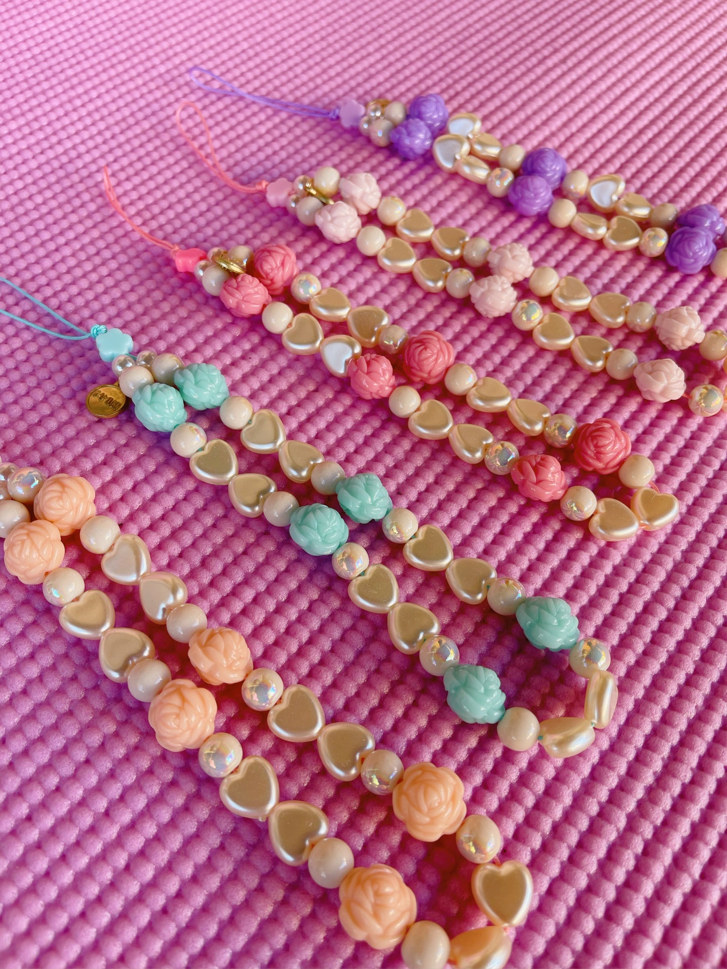 Pearl and Flower Phone Strap