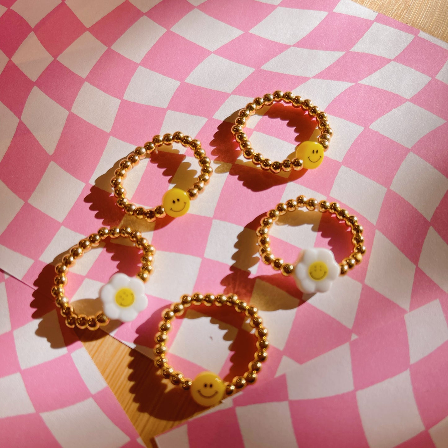 Smiley Face Flower Ring