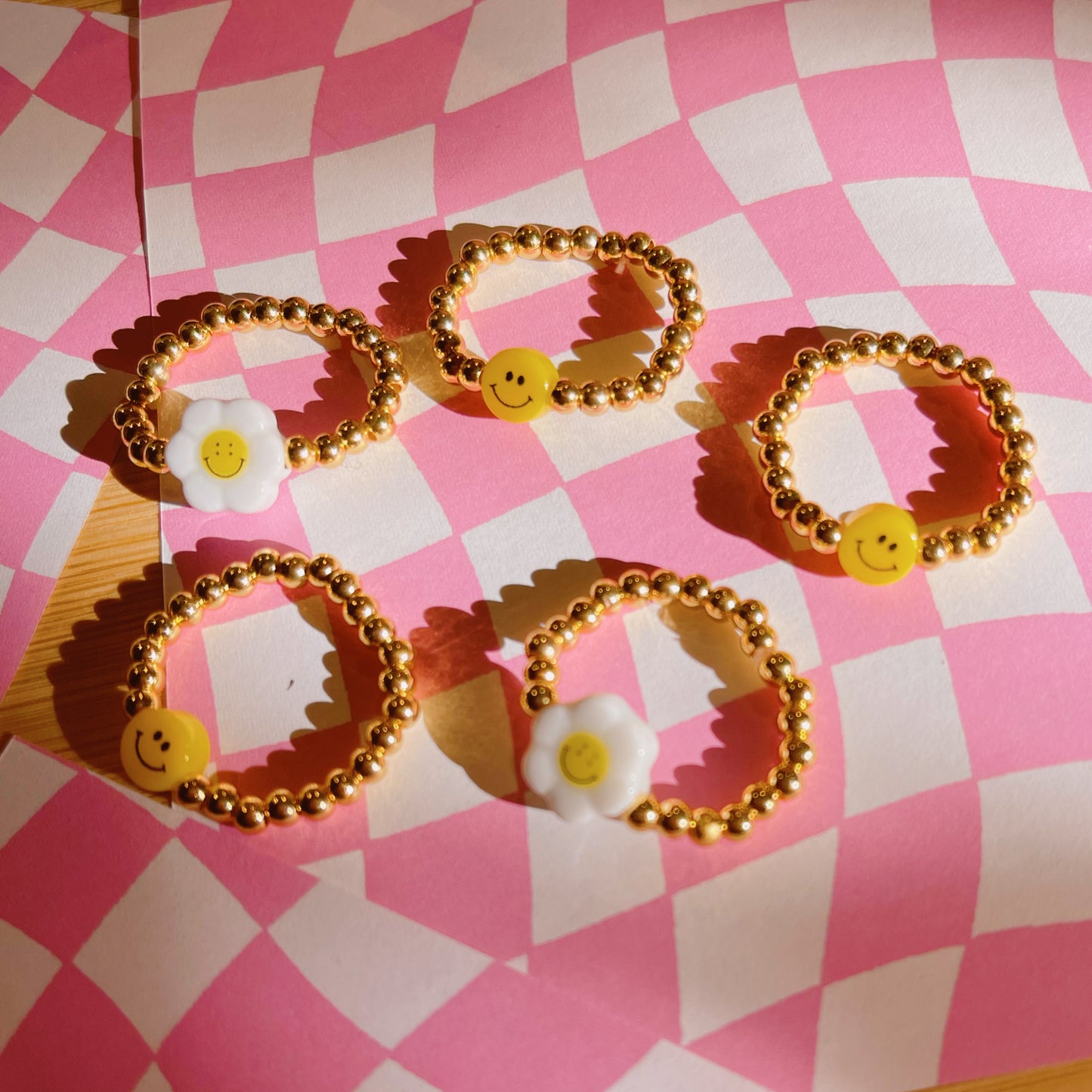 Smiley Face Flower Ring
