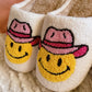 Smiley Cowboy Hat Slippers