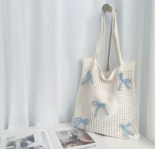 Pink & Blue bows Tote Bag