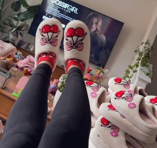 Cherry & Bow Slippers