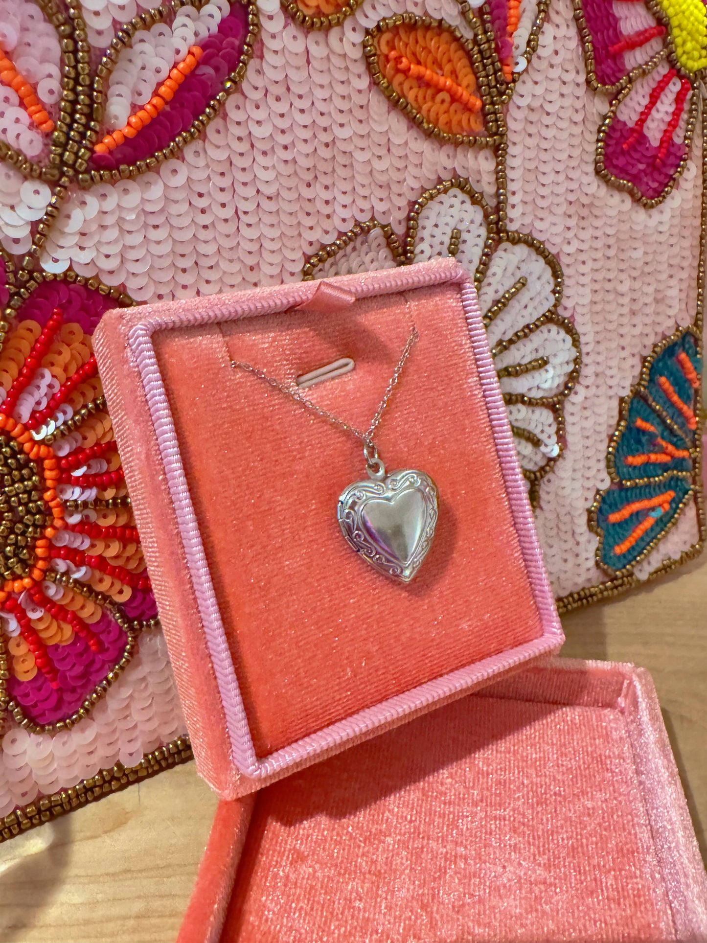 Heart Locket Necklace – Silver & Gold