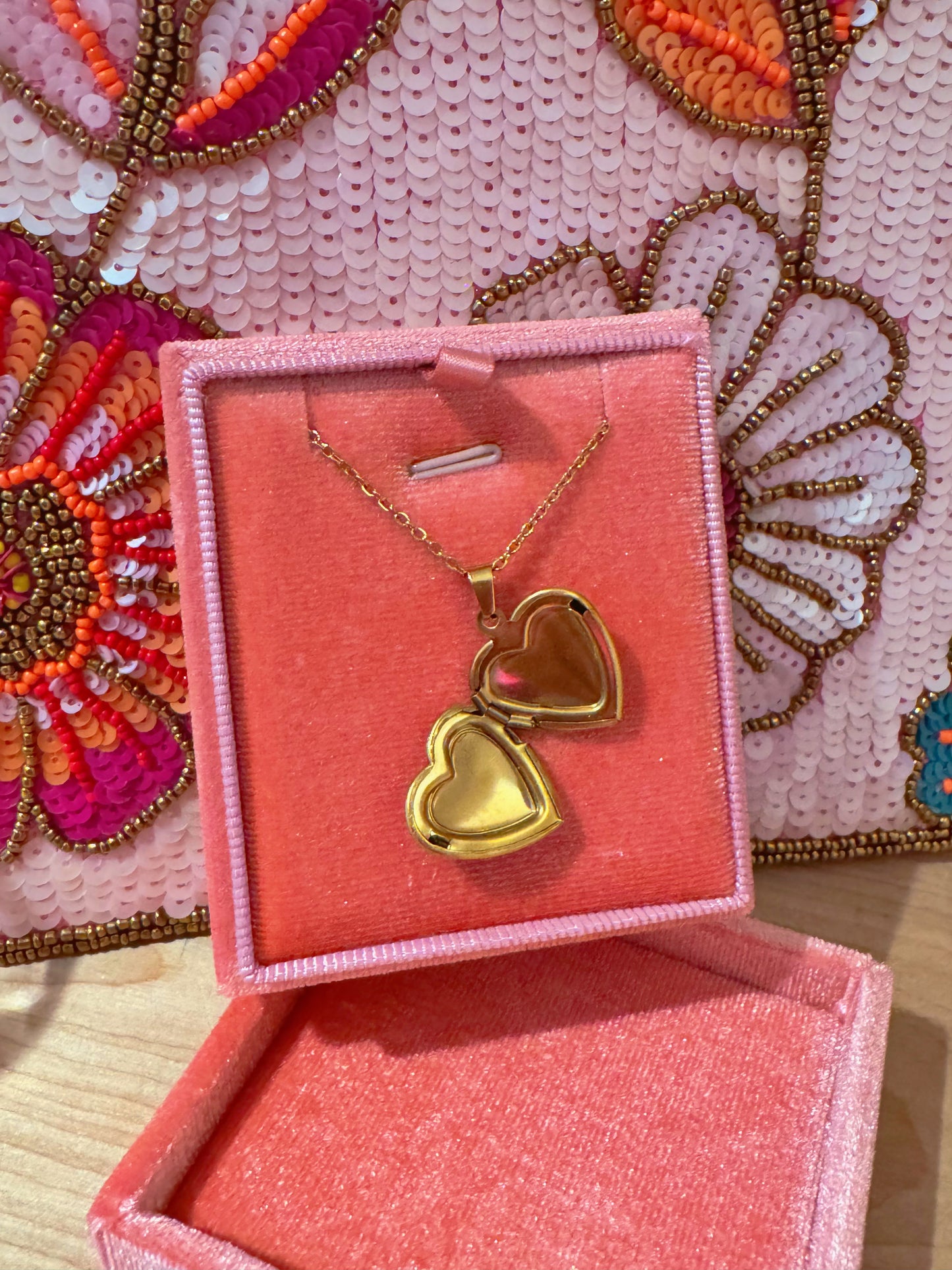 Heart Locket Necklace – Silver & Gold
