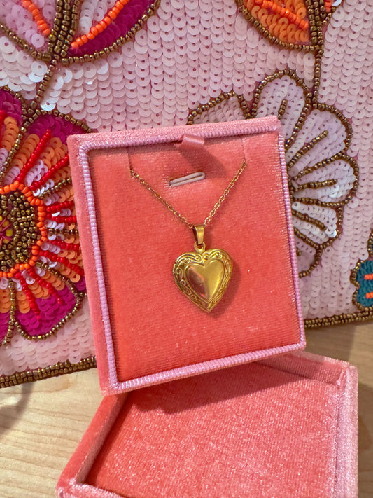 Heart Locket Necklace – Silver & Gold
