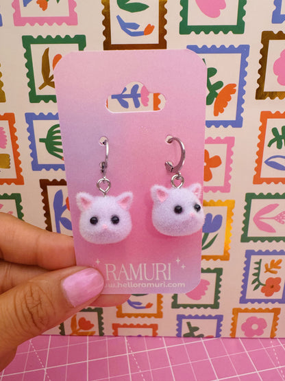 Velvet kitty earrings
