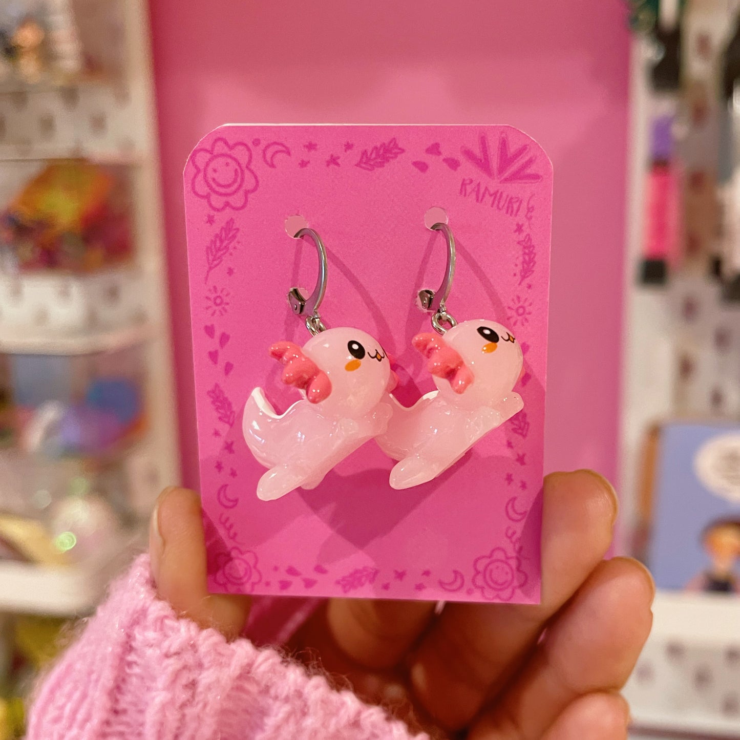 Axolotl Pink Earrings
