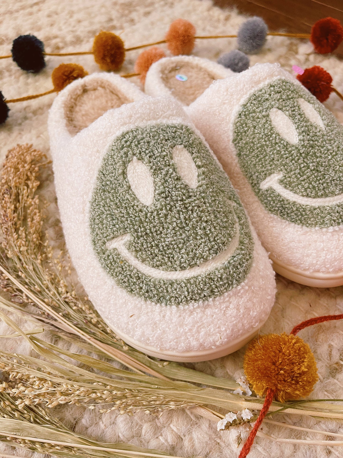 Smiley Slippers - Green